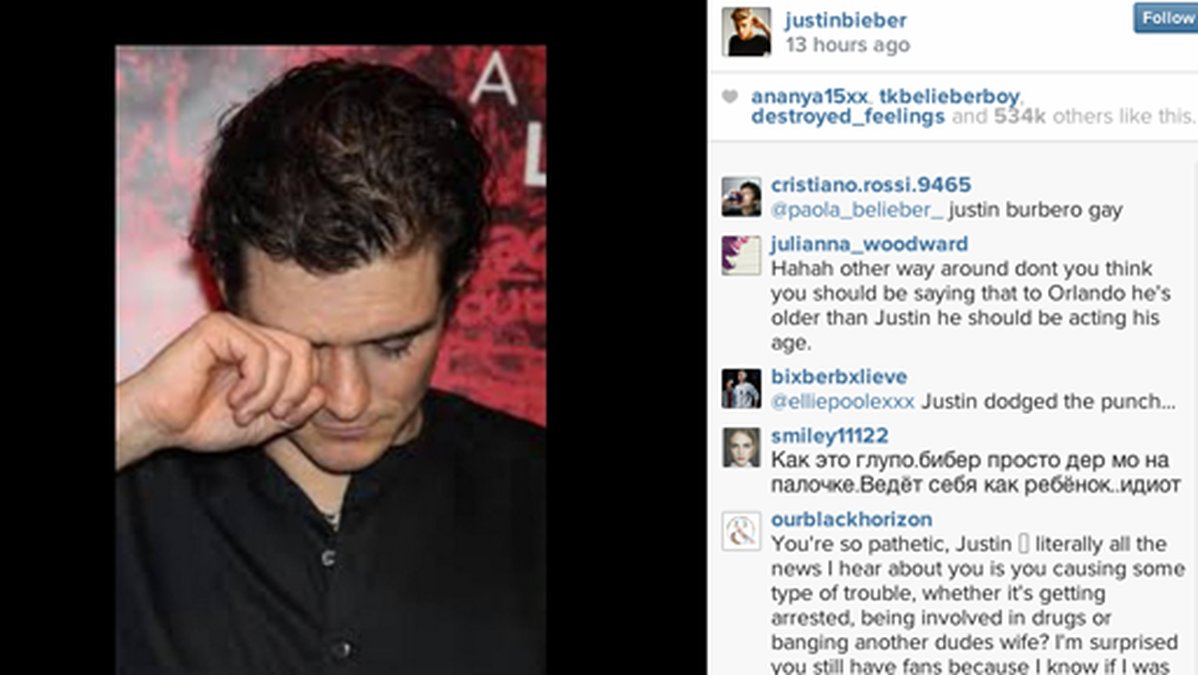 Den här bilden la Justin Bieber ut på sin Instagram.